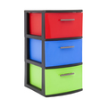 Plasticos Mq 3-Drawer Storage Cabinet 13 in. W x 23.9 in. H x 15 in. D Multi-color 407-MUL